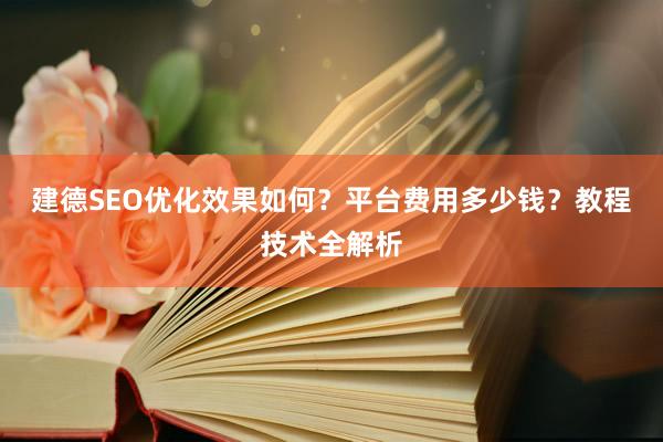 建德SEO优化效果如何？平台费用多少钱？教程技术全解析