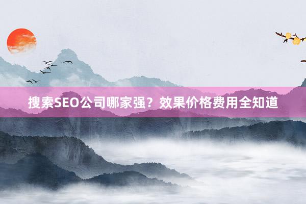 搜索SEO公司哪家强？效果价格费用全知道