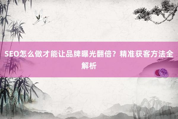 SEO怎么做才能让品牌曝光翻倍？精准获客方法全解析