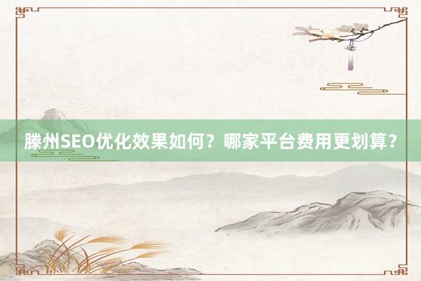 滕州SEO优化效果如何？哪家平台费用更划算？