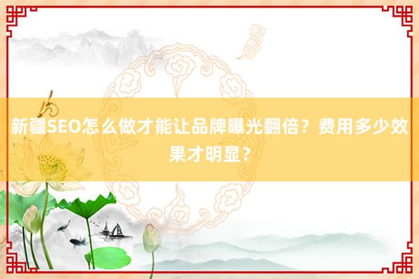 新疆SEO怎么做才能让品牌曝光翻倍？费用多少效果才明显？