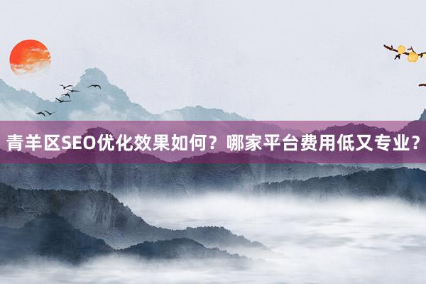 青羊区SEO优化效果如何？哪家平台费用低又专业？