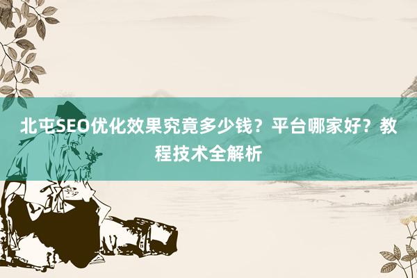 北屯SEO优化效果究竟多少钱？平台哪家好？教程技术全解析