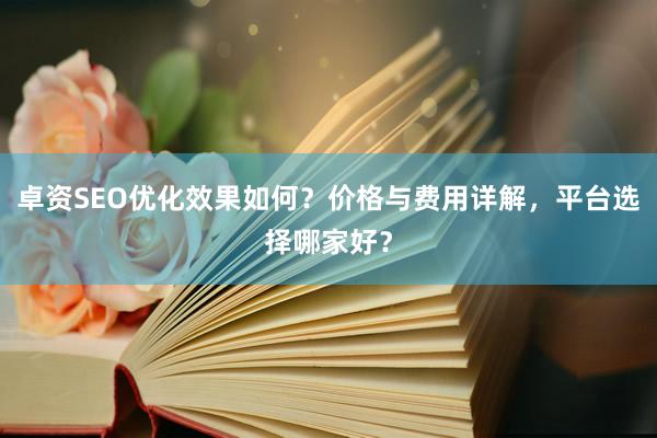 卓资SEO优化效果如何？价格与费用详解，平台选择哪家好？