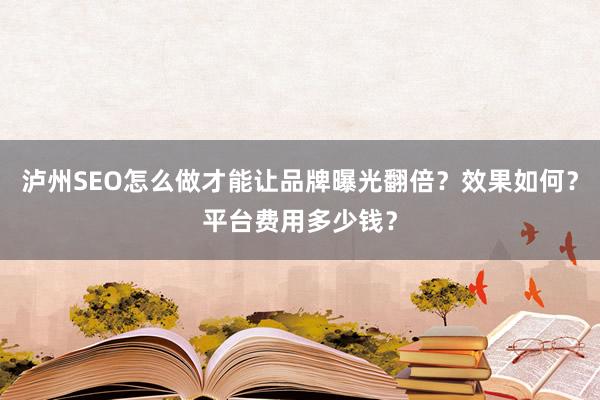 泸州SEO怎么做才能让品牌曝光翻倍？效果如何？平台费用多少钱？