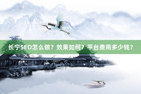 长宁SEO怎么做？效果如何？平台费用多少钱？