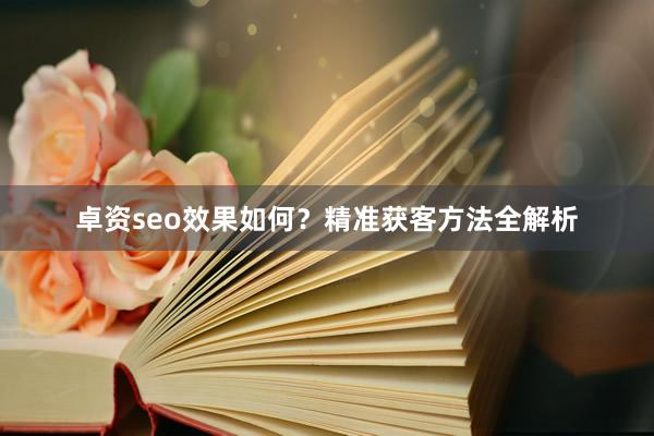 卓资seo效果如何？精准获客方法全解析