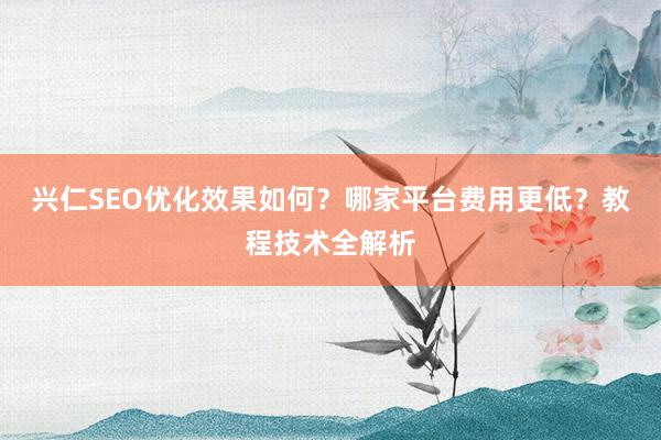 兴仁SEO优化效果如何？哪家平台费用更低？教程技术全解析