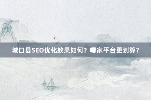 城口县SEO优化效果如何？哪家平台更划算？