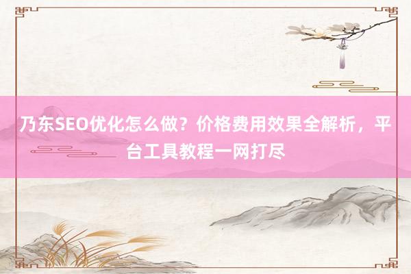 乃东SEO优化怎么做？价格费用效果全解析，平台工具教程一网打尽