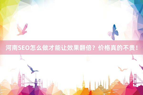 河南SEO怎么做才能让效果翻倍？价格真的不贵！