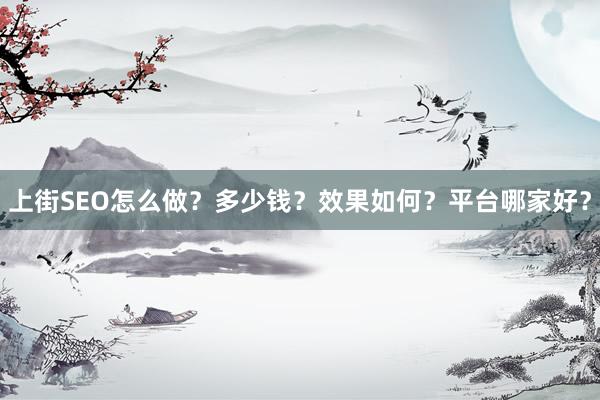 上街SEO怎么做？多少钱？效果如何？平台哪家好？