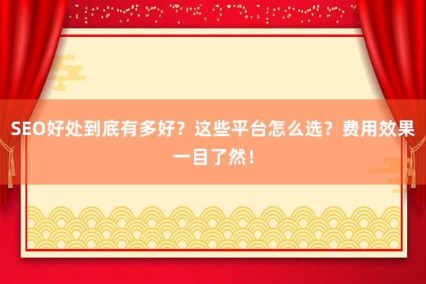 SEO好处到底有多好？这些平台怎么选？费用效果一目了然！
