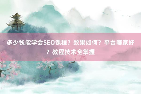 多少钱能学会SEO课程？效果如何？平台哪家好？教程技术全掌握