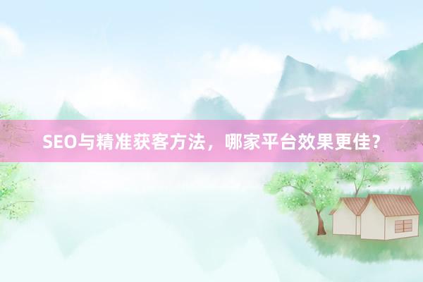 SEO与精准获客方法，哪家平台效果更佳？