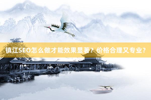 镇江SEO怎么做才能效果显著？价格合理又专业？